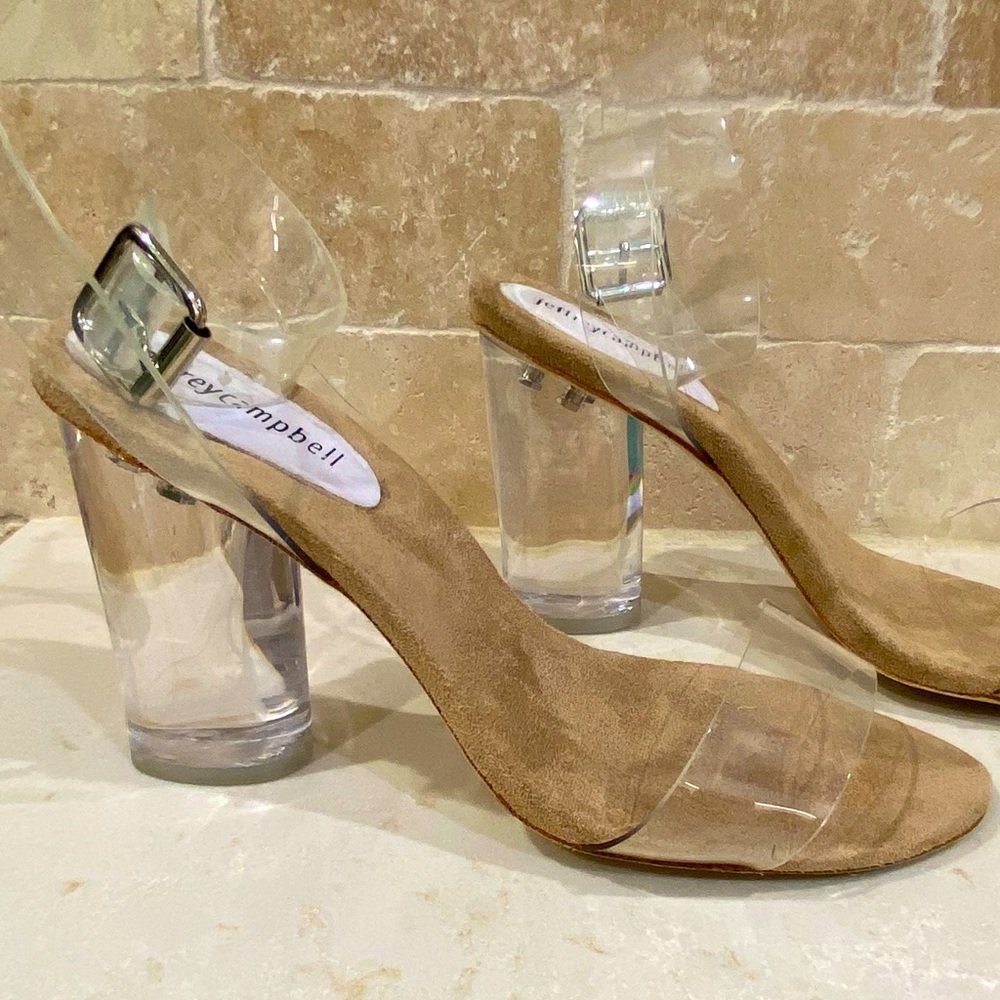JEFFREY CAMPBELL Clear Ankle Strap Sandals Sz8